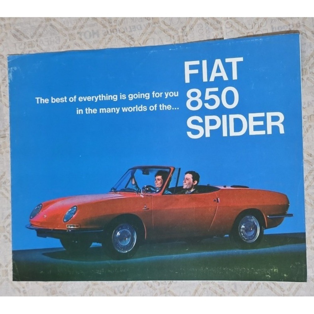 Fiat 850 Spider Car Brochure Vintage Original Sales Literature 1960s